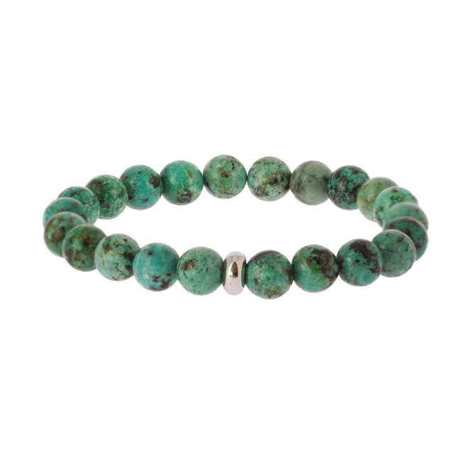 Bracelet Pierre Turquoise africain 8mn Bracelet Mixte Elastique- Bijoux et accessoires pas chers pour femme Luzaka Ref.10249