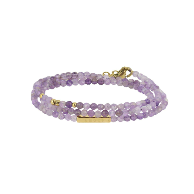 Bracelet Amour 3 rangs Pierres Améthyste: Trouver les plus beaux bijoux femme de la saison