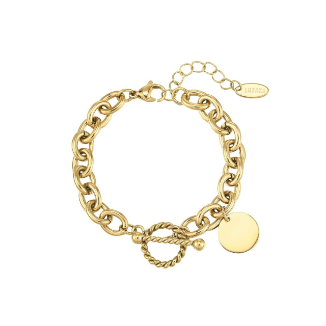 Large choix de Bracelet de bijoux en acier, de montres et de sacs à main sur luzaka.com. Bracelet Corazon acier doré or - Réf : 10568