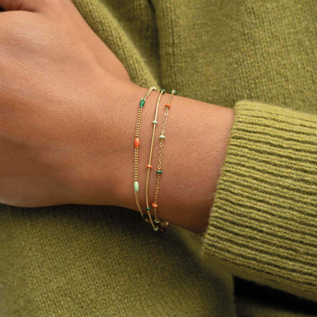 Bracelet Bilbao vert acier doré or : Trouver les plus beaux bijoux femme de la saison