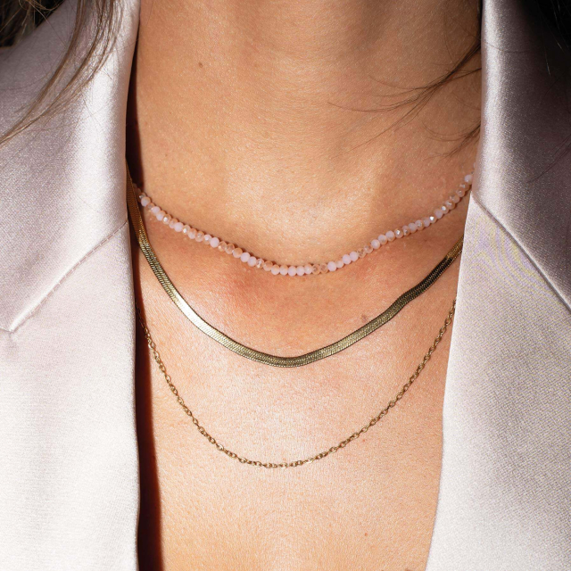 Multi rangs Karina acier doré or et cristal: Trouver les plus beaux bijoux femme de la saison