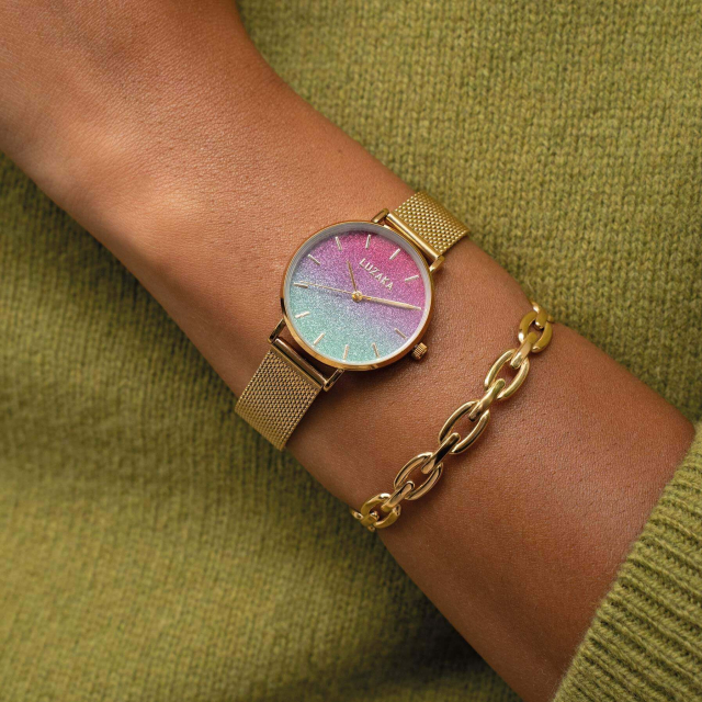 Montre Paloma pailletée acier doré