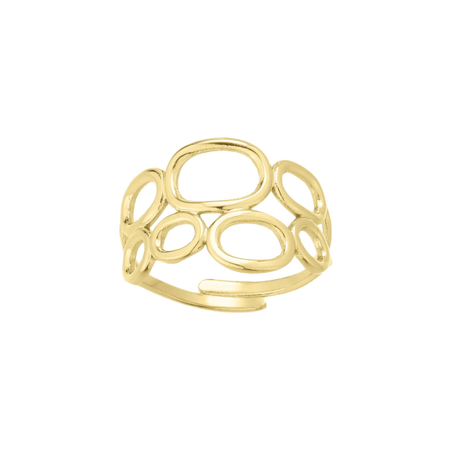 Bague Paule acier doré or