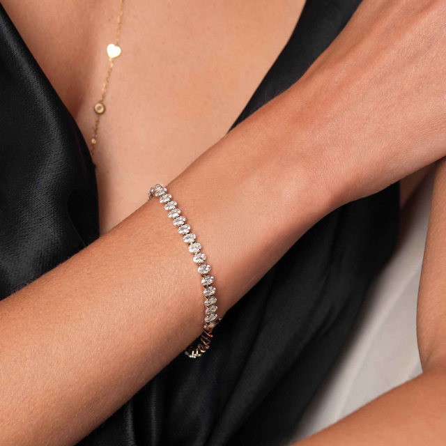 Bracelet Tennis acier doré or