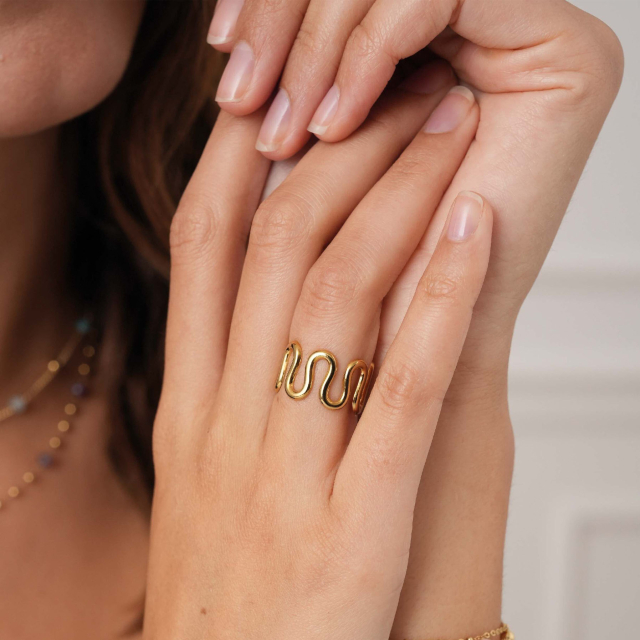 Bague Laila acier doré or