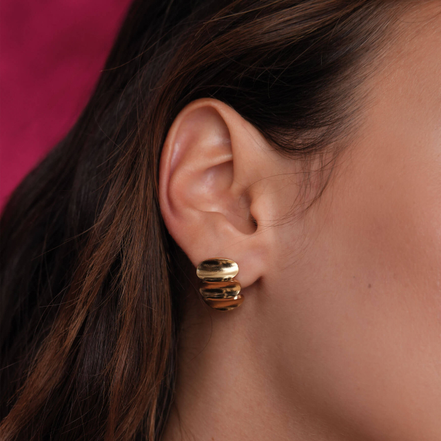 Boucles Orine acier doré or