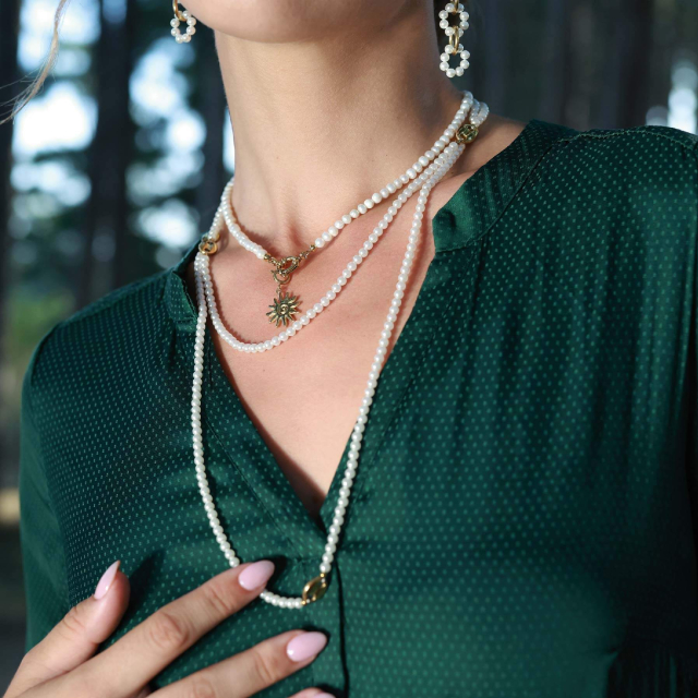 Sautoir Tiare perles nacre