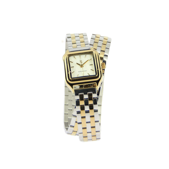 Montre Ruby argenté et dorée - Bracelet double tour