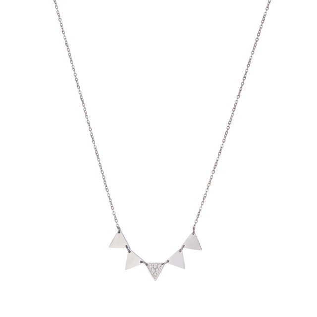 Collier Triago acier Collier - Pendentif Femme Collier - Pendentif- Bijoux et accessoires pas chers pour femme Luzaka Ref.73544