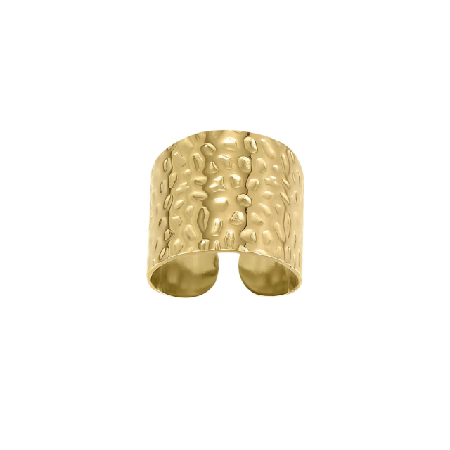 Bague Carina acier dorée or : Trouver les plus beaux bijoux femme de la saison
