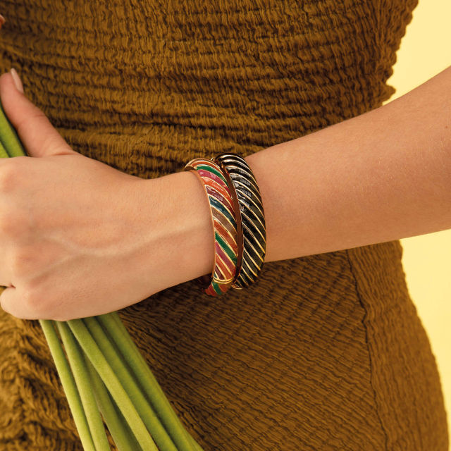 Bracelet jonc métal noir
