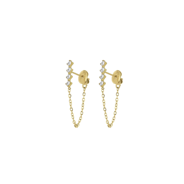 Boucles Ellia acier doré or: Trouver les plus beaux bijoux femme de la saison