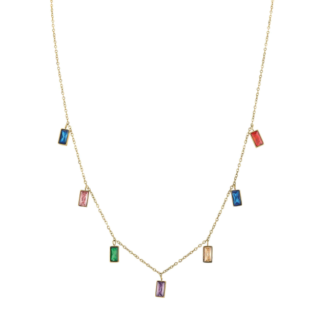 Collier Mila Strass multicolores: Trouver les plus beaux bijoux femme de la saison