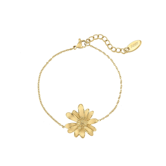 Bracelet Marguerite acier doré or: Trouver les plus beaux bijoux femme de la saison