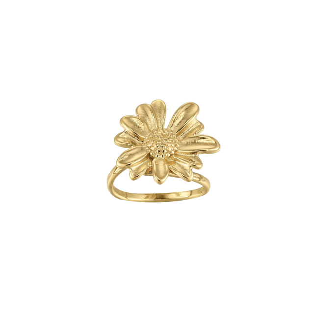Large choix de Bague de bijoux en acier, de montres et de sacs à main sur luzaka.com. Bague Marguerite acier doré or - Réf : 10479