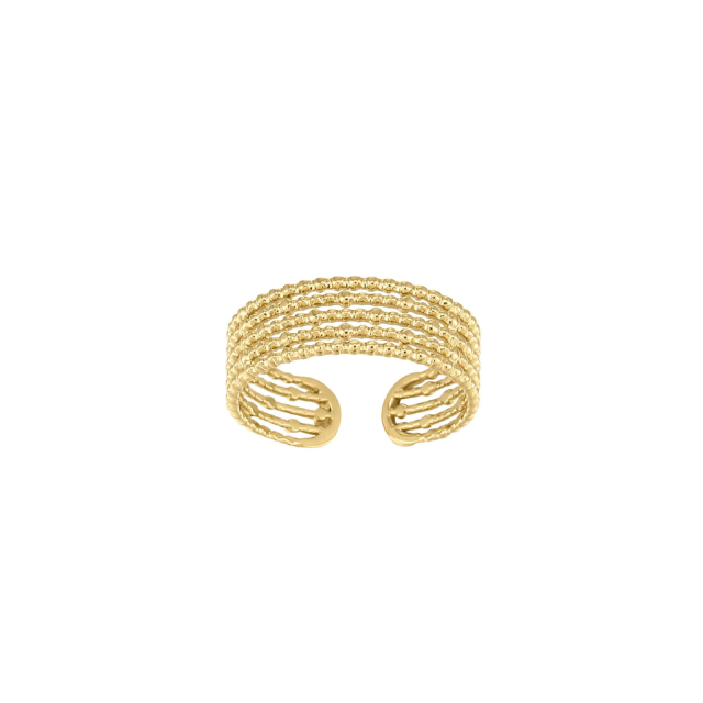 Bague Perline acier dorée or: Trouver les plus beaux bijoux femme de la saison