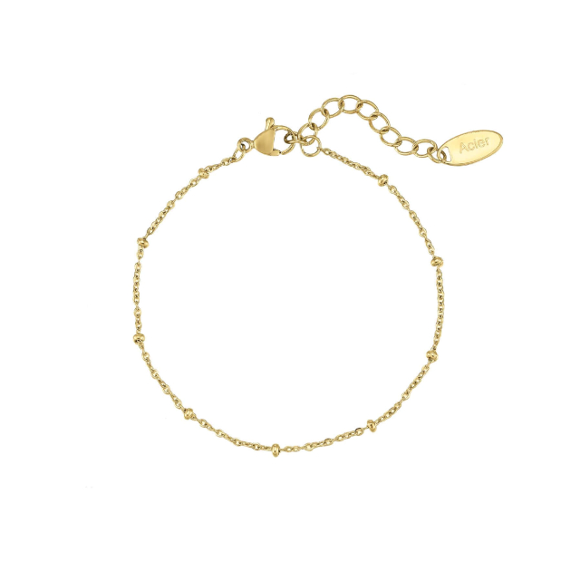 Large choix de Bracelet de bijoux en acier, de montres et de sacs à main sur luzaka.com. Bracelet Perline acier doré or - Réf : 10502