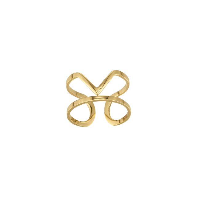 Bague V acier dorée or: Trouver les plus beaux bijoux femme de la saison
