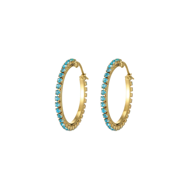Boucles Riviera strass Bleu: Trouver les plus beaux bijoux femme de la saison
