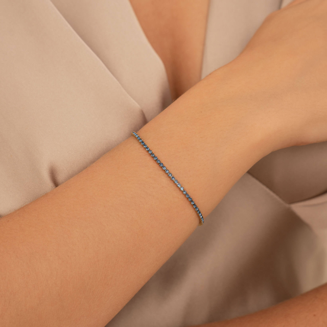 Bracelet tennis bleu