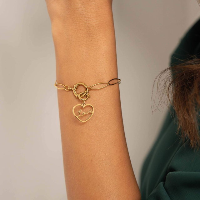 Charm Love acier doré or: Trouver les plus beaux bijoux femme de la saison