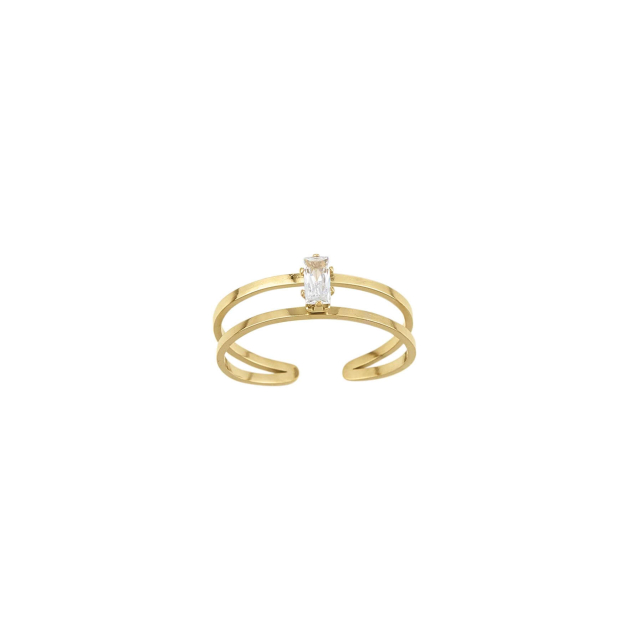 Large choix de Bague de bijoux en acier, de montres et de sacs à main sur luzaka.com. Bague Elvira acier doré or - Réf : 10594