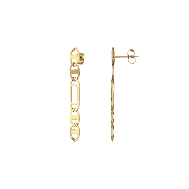 Large choix de Boucles d'oreilles de bijoux en acier, de montres et de sacs à main sur luzaka.com. Boucles Joan acier doré or - Réf : 10602