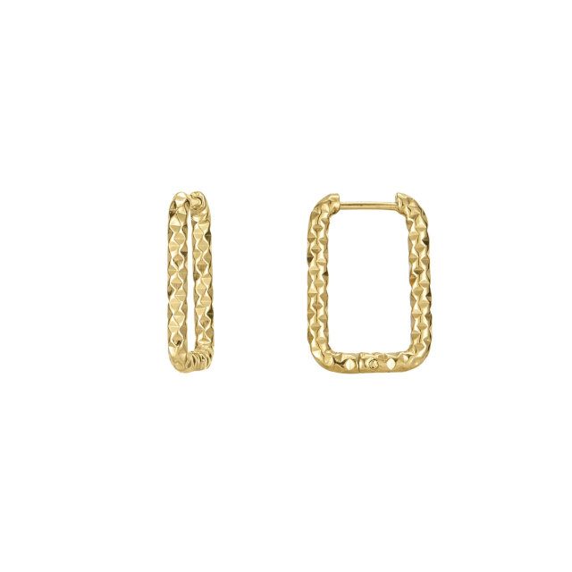 Large choix de Boucles d'oreilles de bijoux en acier, de montres et de sacs à main sur luzaka.com. Boucles Madrid acier doré or - Réf : 10603