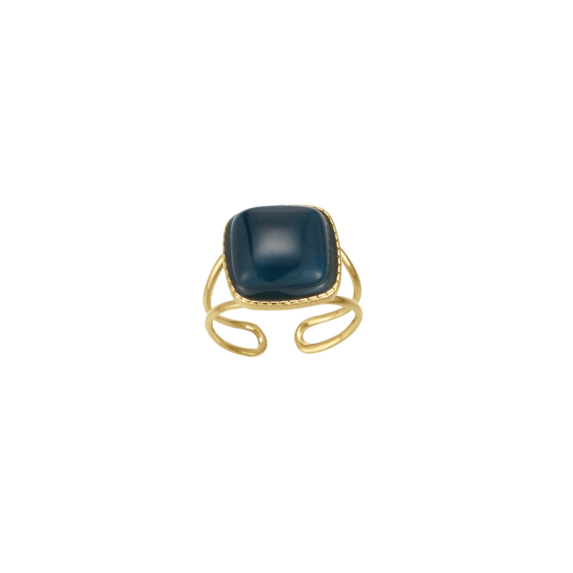 Large choix de Bague de bijoux en acier, de montres et de sacs à main sur luzaka.com. Bague Cancun Apatite bleue - Réf : 10618