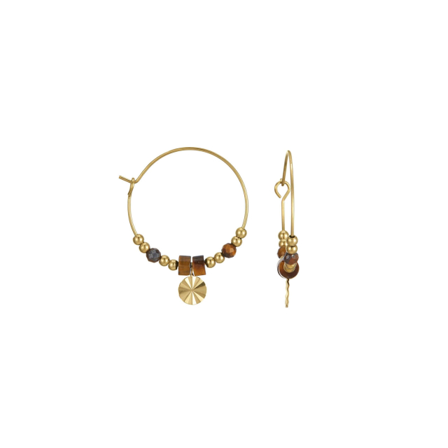 Boucles Cancun Pierres Œil de tigre: Trouver les plus beaux bijoux femme de la saison