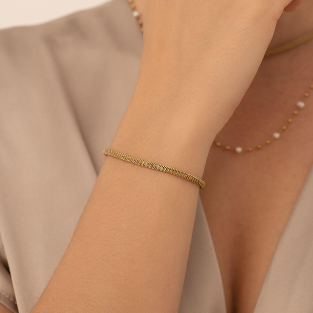 Bracelet acier doré or