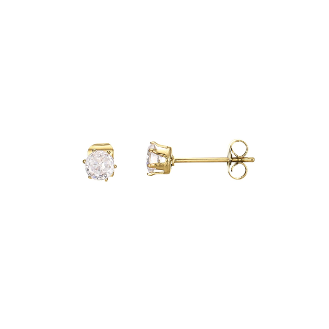 Boucles Puces acier doré or zircons blancs: Trouver les plus beaux bijoux femme de la saison