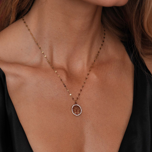 Large choix de Collier - Pendentif  de bijoux en acier, de montres et de sacs à main sur luzaka.com. Collier Arbre de vie strass - Réf : 10681