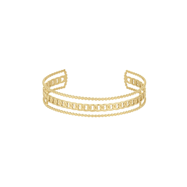 Bracelet réglable acier doré or Rénata