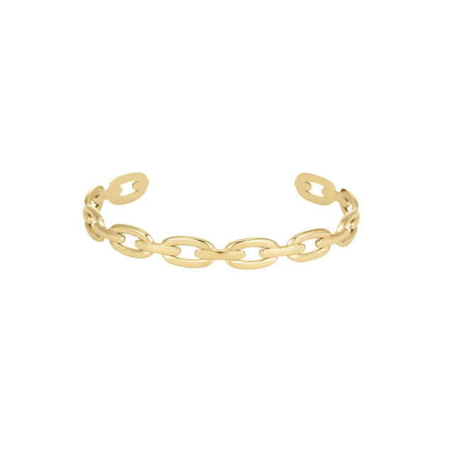 Jonc Marie acier doré or: Bracelet jonc acier doré or ajustable