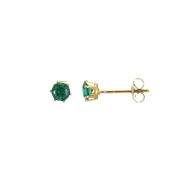 Boucles Puces acier doré or zircons vert: Trouver les plus beaux bijoux femme de la saison