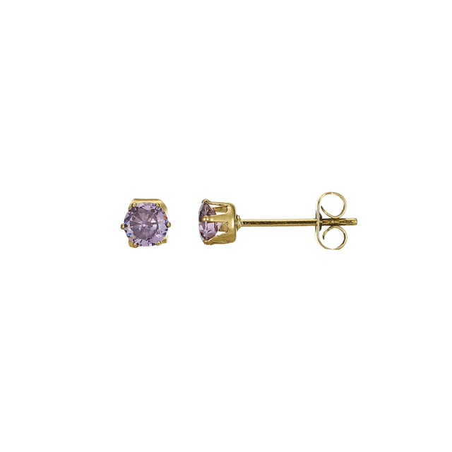 Boucles puces acier doré or zircons violets: Trouver les plus beaux bijoux femme de la saison