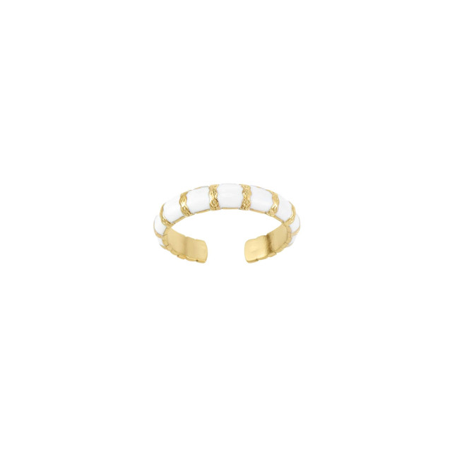 Bague Mona blanche acier doré or: Trouver les plus beaux bijoux femme de la saison