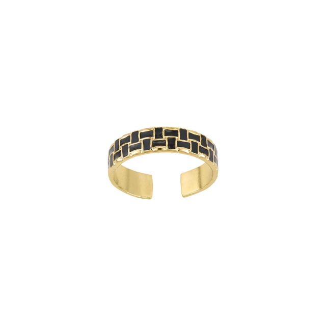 Bague Rio noire acier doré or: Trouver les plus beaux bijoux femme de la saison