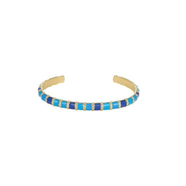 Jonc Mona bleu acier doré or: Trouver les plus beaux bijoux femme de la saison
