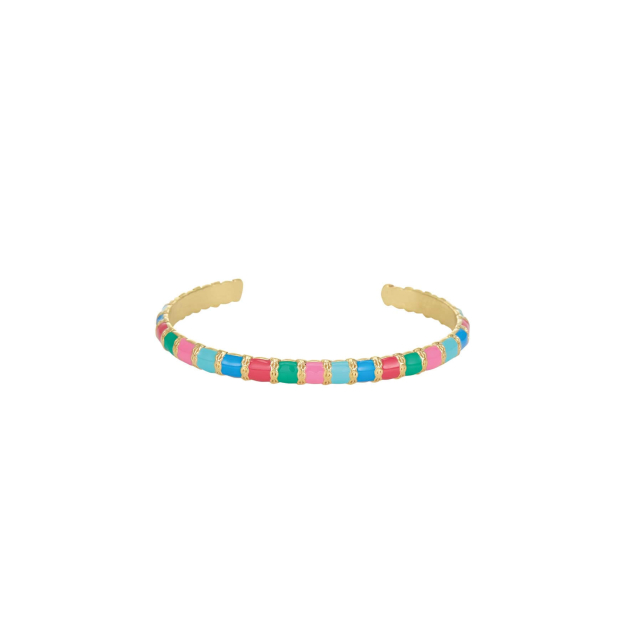 Jonc Mona multicolore acier doré or: Trouver les plus beaux bijoux femme de la saison