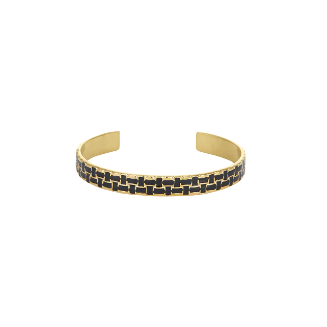 Jonc Rio noir acier doré or: Trouver les plus beaux bijoux femme de la saison