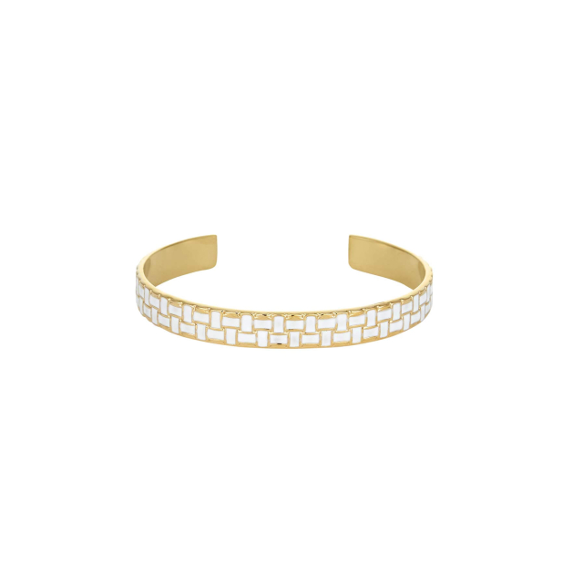 Jonc Rio blanc acier doré or: Trouver les plus beaux bijoux femme de la saison