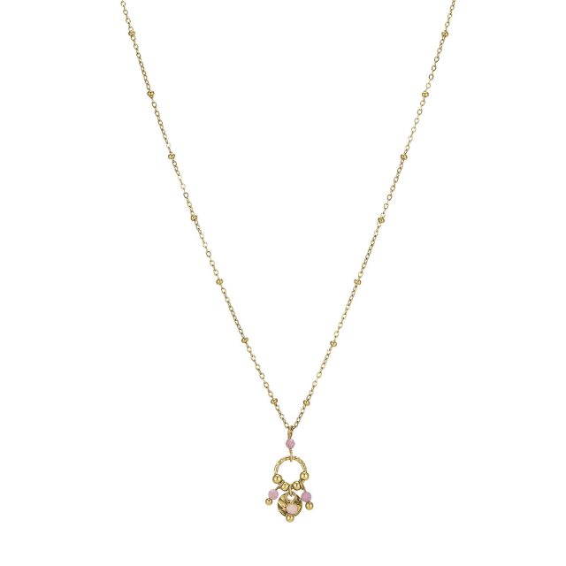 Collier Olia acier doré or et pierres: Trouver les plus beaux bijoux femme de la saison