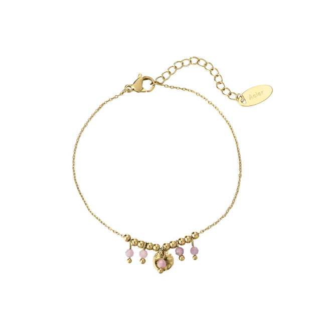 Bracelet Olia acier doré or et pierres: Trouver les plus beaux bijoux femme de la saison