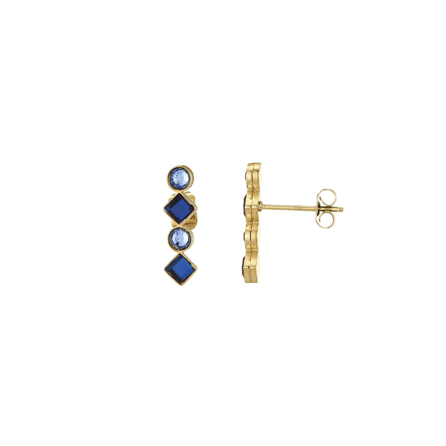 Boucles Eclat bleu acier doré or: Trouver les plus beaux bijoux femme de la saison