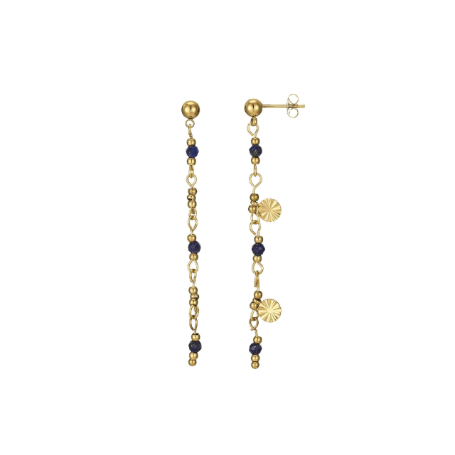 Boucles Mako Lapis Lazuli acier doré or: Trouver les plus beaux bijoux femme de la saison