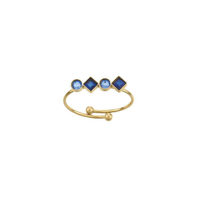 Bague Eclat bleue acier doré or: Trouver les plus beaux bijoux femme de la saison