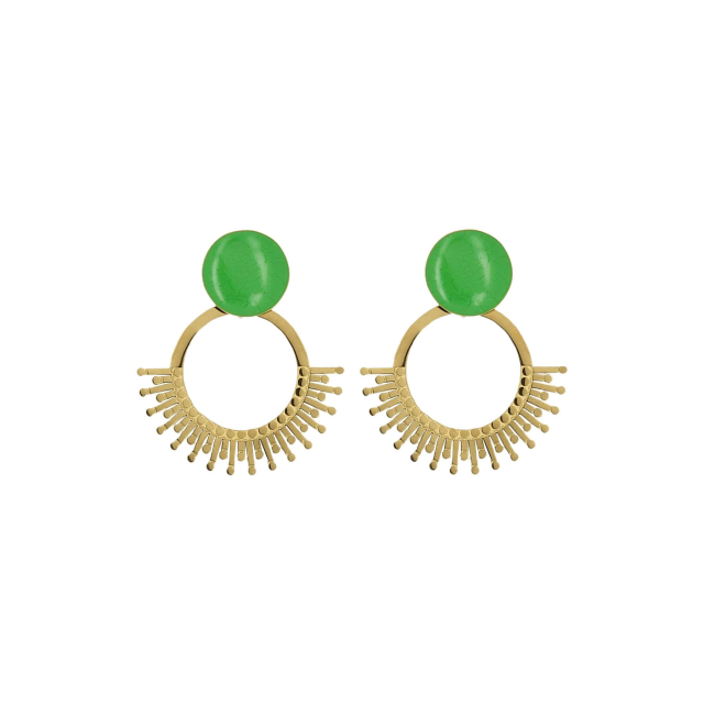 Boucles Venus vertes Boucles d'oreilles Femme Rondes - Créoles- Bijoux et accessoires pas chers pour femme Luzaka Ref.10852