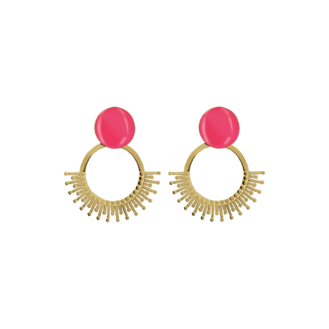 Boucles Venus fuschia Boucles d'oreilles Femme Rondes - Créoles- Bijoux et accessoires pas chers pour femme Luzaka Ref.10853